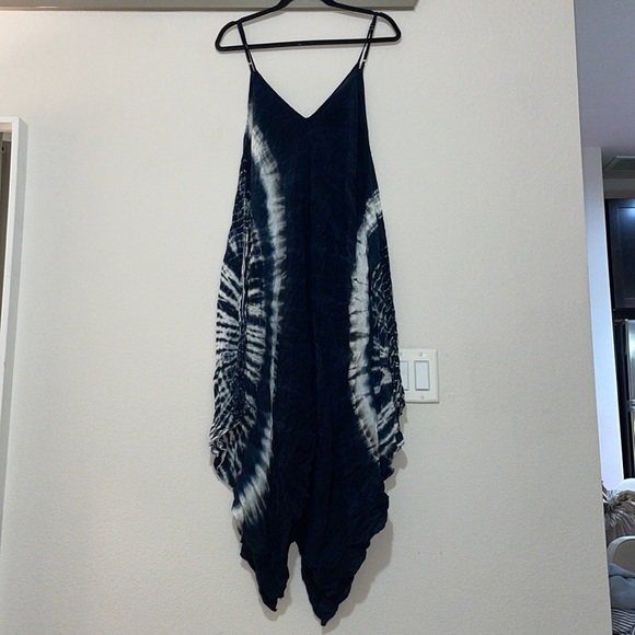 Blue Life Scarf Dress in Blue/White Tie Dye SZ M/L EUC - Picture 5 of 8